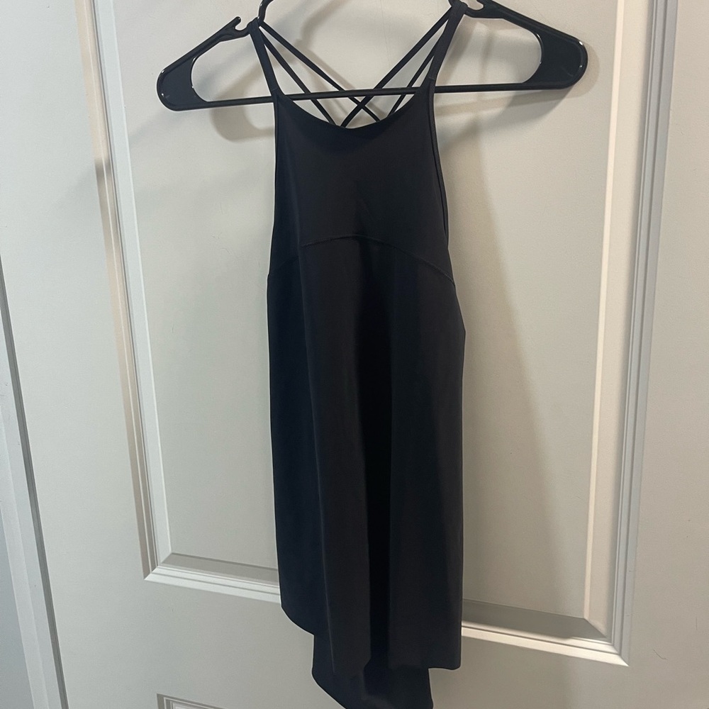 Lululemon Elegant Black Strappy Tank Top PTP 15 Good Condition